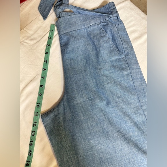 J CREW Chambray belted wide leg Capri pants size 6 - Picture 11 of 12